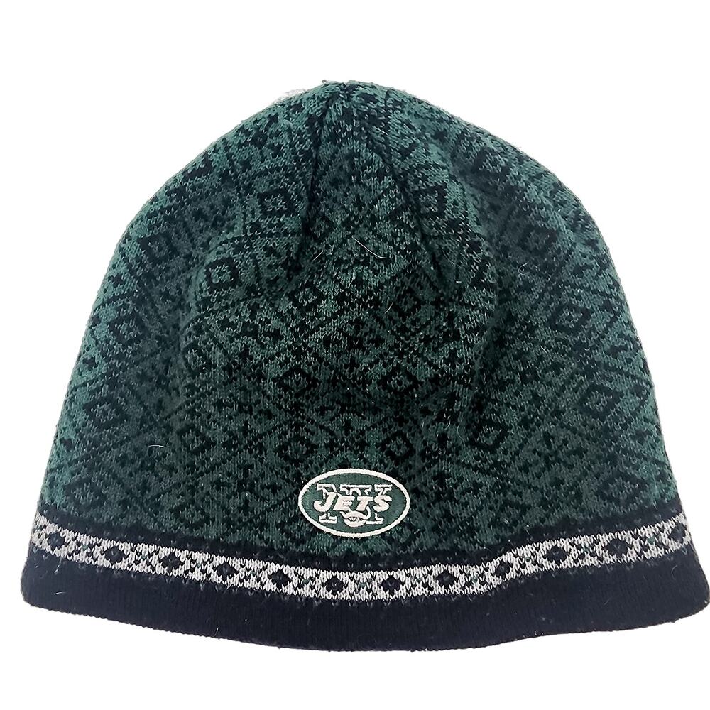 New York Jets Beanie Hat NFL Football Logo Cap Green One Size Reebok
